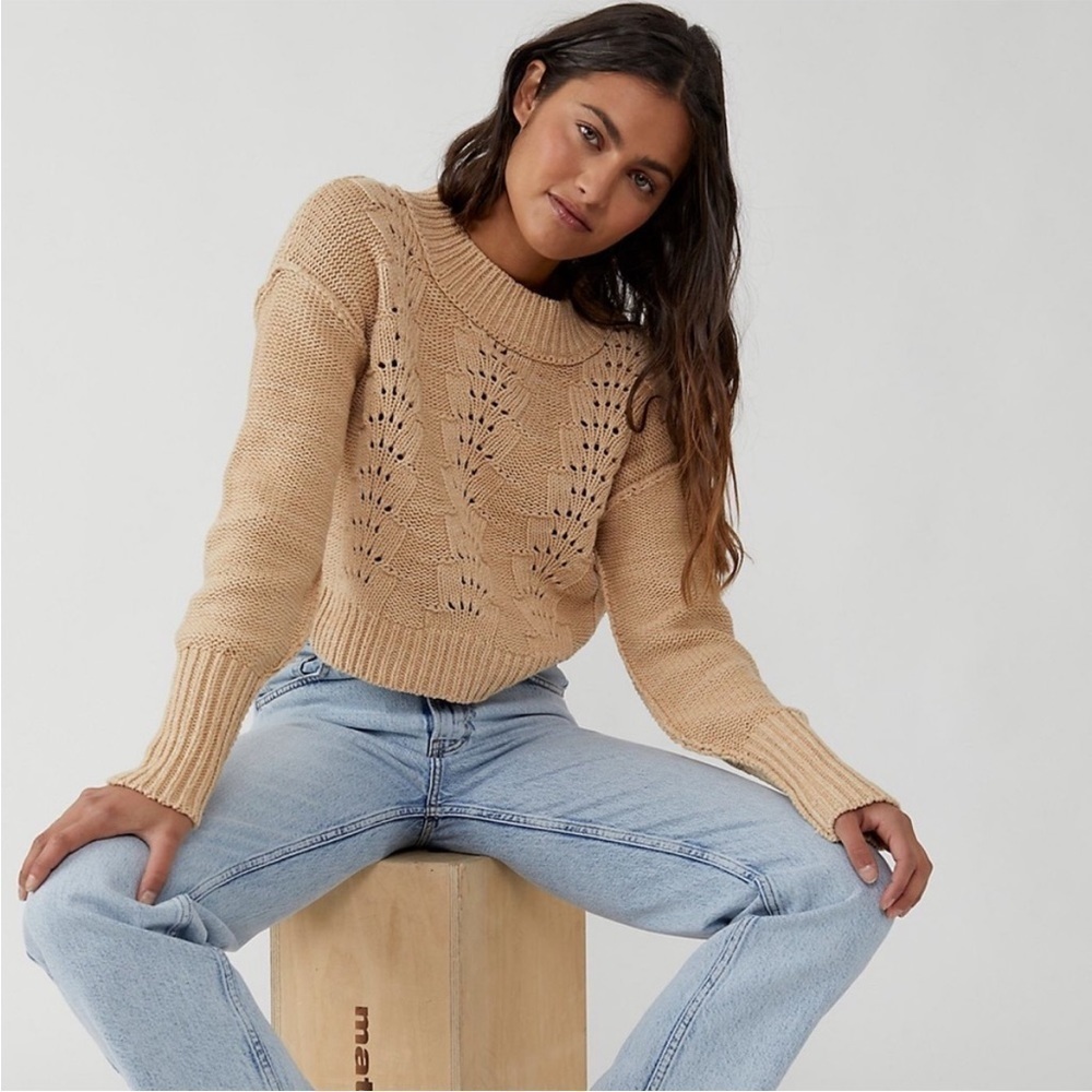 Free People 'Bell Song' Mixed-Knit Pullover
Sweater Sandcastle Size S
